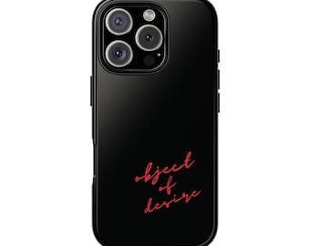 DESIRE object of desire protective phone case - confident girl affirmation city girl black & red cool girl aesthetic minimalist iphone cover