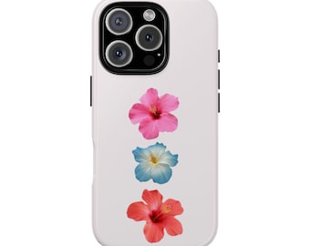JOMARIE trio of tropical hibiscus flower floral summer Hawaiian Girl Coconut girl Aesthetic Trendy Stylish Protective iphone case