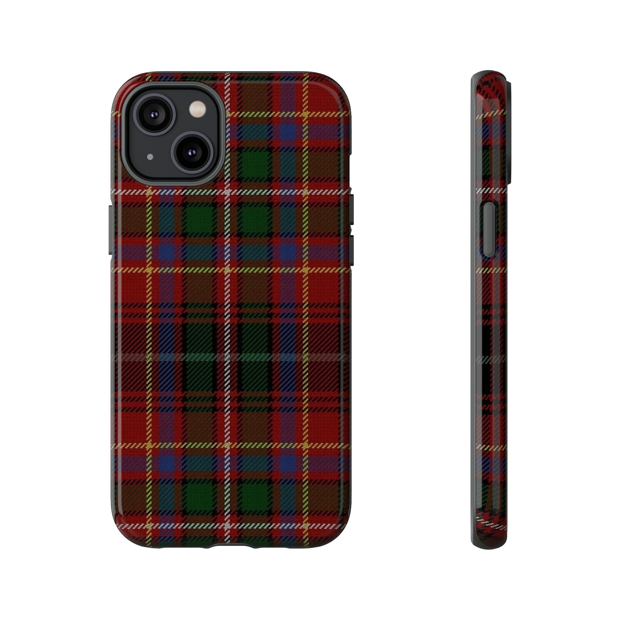 WALLY Christmas Holiday Plaid Protective Phone Case, Preppy