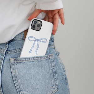 JESSICA single light blue bow Protective | Trendy | Cute | Preppy | Coquette | Cottage Core | iphone case | iphone 15 + more | Google Pixel