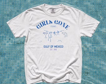 Girls Gone Fishing PNG, Monochromatic Trendy Summer Shirt Design Gulf of Mexico, Digital Download