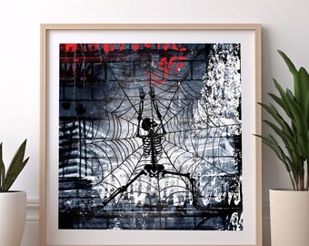 Dystopian Skeleton Dance Art Print: Urban Cobweb Design (Digital Download)