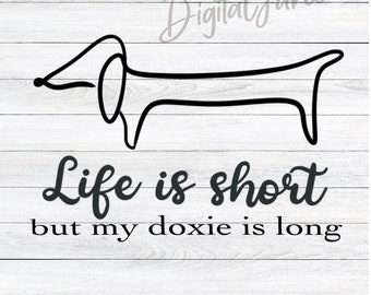 Dachshund Line Art Drawing: Doxie Mom Gift (PNG Digital Download)