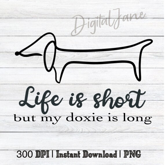 Dachshund Line Art Drawing: Doxie Mom Gift (PNG Digital Download)