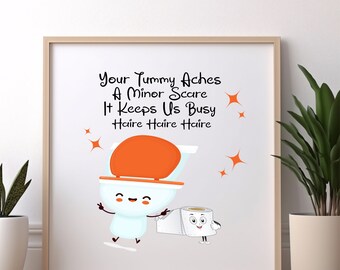 Funny Bathroom Rhyme Art Print: Retro Toilet Humor (Digital Download)