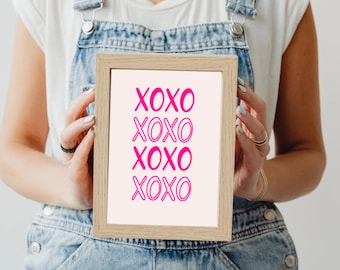XOXO PNG Happy Valentine Day Pink Word Art Instant Download Girlfriend Gift Sublimation Designs