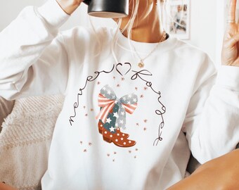 Memorial Day PNG: Cowboy Boots, Patriotic Coquette Bow (Digital Download)