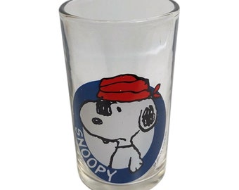 Vintage Peanuts Glas Snoopy Trinkglas  Limonadenglas mit Aufdruck 200ml