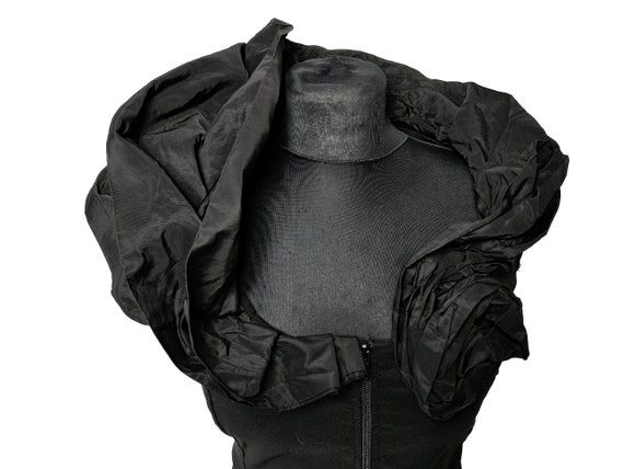 Black Romantic Ruffled Collar Top | sleeveless si… - image 6