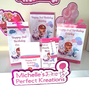 Mermaid Party Pack: Personalised Invites /  Loot Bags / Chip Bags / Favour Boxes