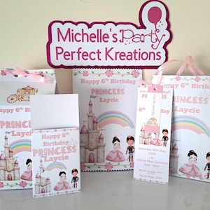 Princess Party Pack: Personalised Invites / Loot Bags / Chip Bags / Favour Boxes