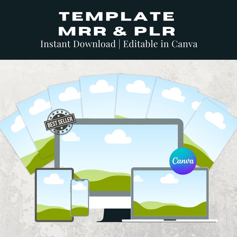 MRR Digital Product Mockup Templates 50+ Etsy Listing PLR Digital ...
