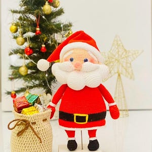 Handmade Amigurumi Santa Claus Doll. Perfect Holiday Decor. Crochet Santa Claus Toy.Christmas Gift for Kids and Adults. Christmas Gift