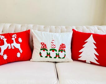 Handmade Pillow Cover with Unique Punch Needle Technique - 45x45 cm Decorative Cushion Cover