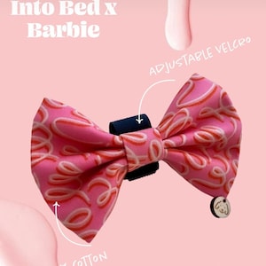 Barbie Pink Squiggle Dog Bow Tie