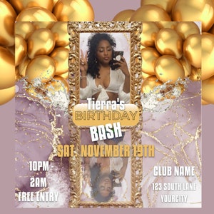 Birthday Flyer, Birthday Flyer Template, Birthday Invitation, Birthday Invite, Birthday, Club Flyer,  Birthday girl club flyer, adult flyer