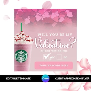 Client Appreciation Flyer | Starbucks Flyer | Customer Appreciation Flyer | Starbucks Valentines Flyer | Canva Template