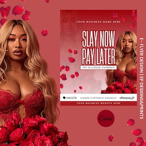 Buy Now Pay Later Flyer | Valentines Day Flyer | Shop Now Pay Later Flyer | AfterPay Flyer | Sezzle Flyer | Canva Template