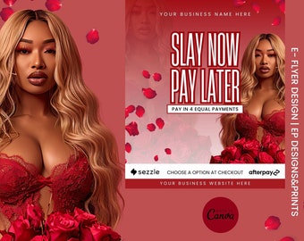 Buy Now Pay Later Flyer | Valentines Day Flyer | Shop Now Pay Later Flyer | AfterPay Flyer | Sezzle Flyer | Canva Template