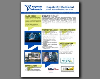 Technology Capability Statement Template: Government Marketing (Canva Editable)