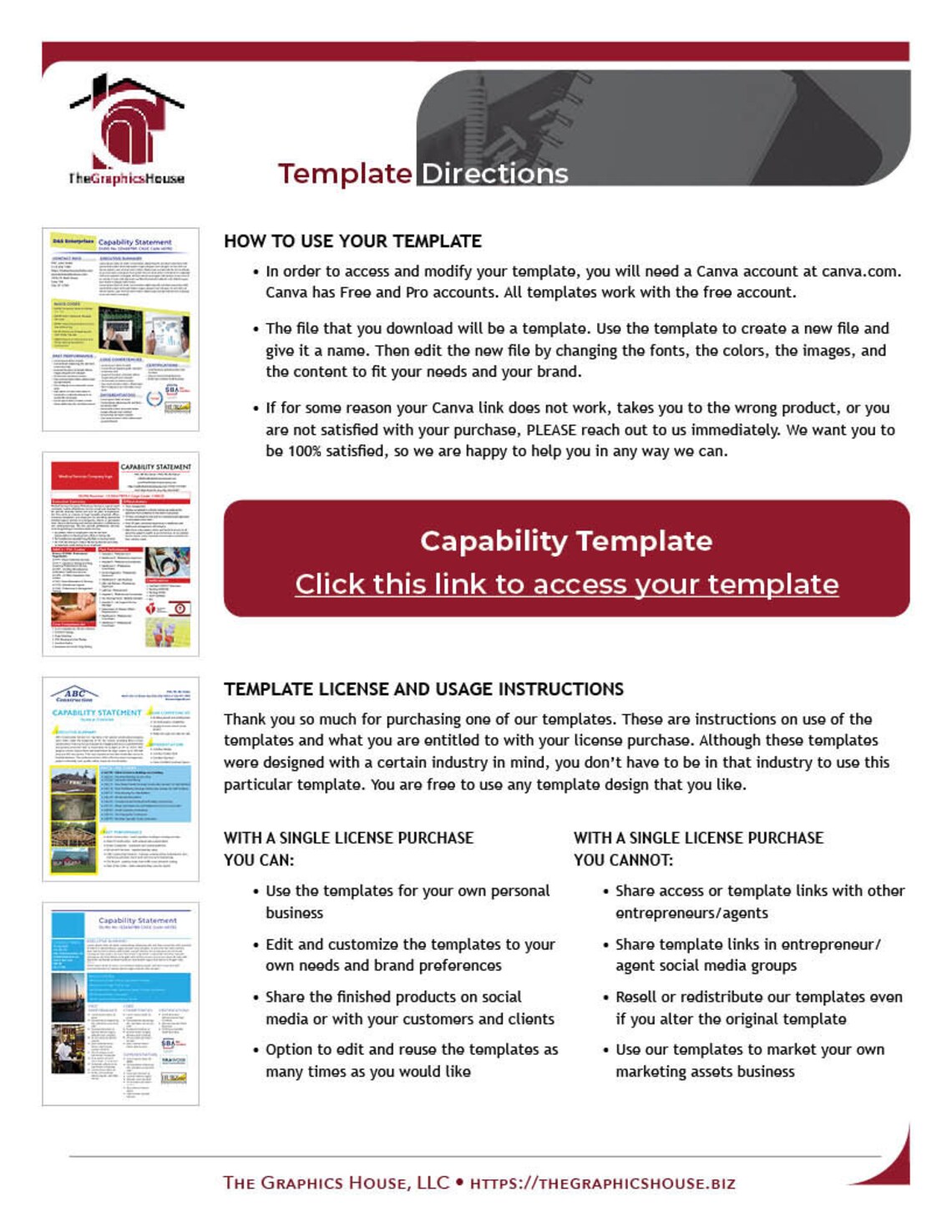 Canva Template Capability Statement Government Proposals Federal