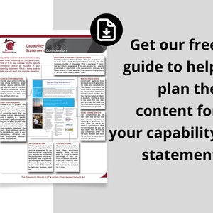 Our capability statement companion is a guide to creating the content to include in your capability statement.