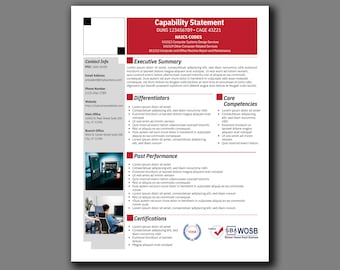IT Capability Statement Template: Government Marketing (Canva Editable)