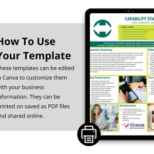 Government Capability Statement Template: Administrative Services (Canva Editable)