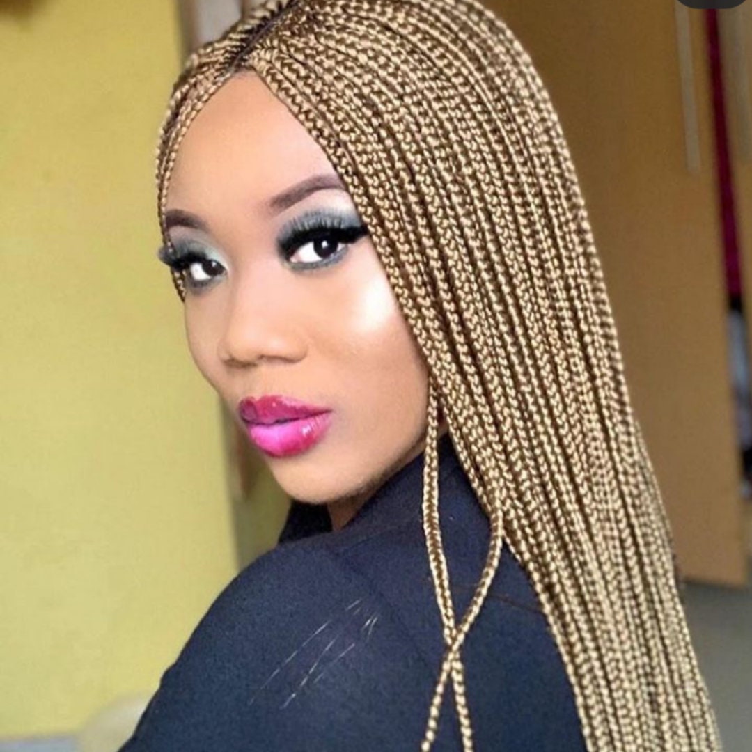 Knotless Braid Wig for Black Women Human Hair Wig Full Lace Front Wig