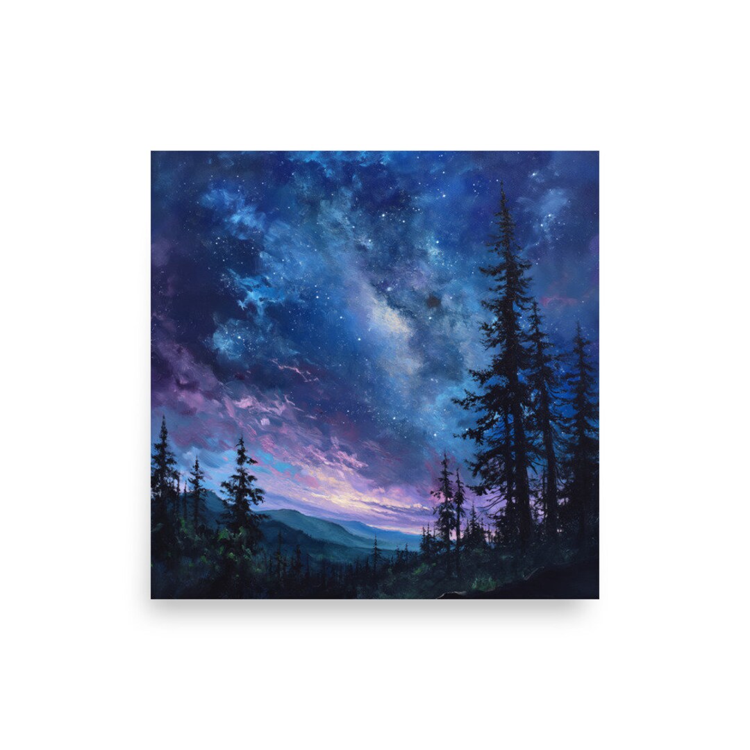 Starry Sky Art Print 10x10, 12x12, 14x14, 16x16 & 18x18 Poster Etsy