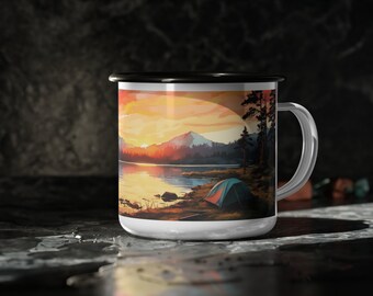 Camping at the Lake Enamel Camping Mug | Outdoor Mug | Nature Inspired | Camping Lover Gift