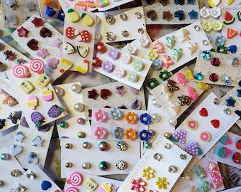 Girls Studs Earrings Little Girls Styles, Fruity, Fashion, Bundles, Also Great For Crafting Projects
