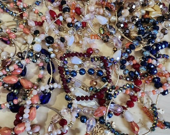 Beaded Gold Plated Artesanal Bundle of 5 pcs Bracelets Blind Bag Stretchable