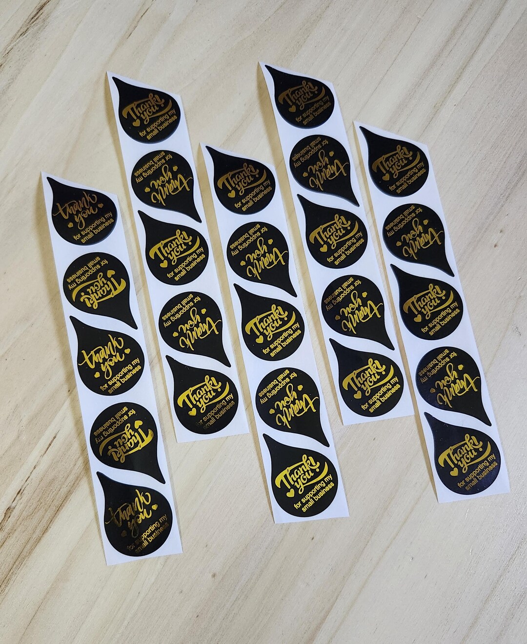 Black Gold Lettering Thank You Business Stickers 100 Stickers 1 Inch - Etsy