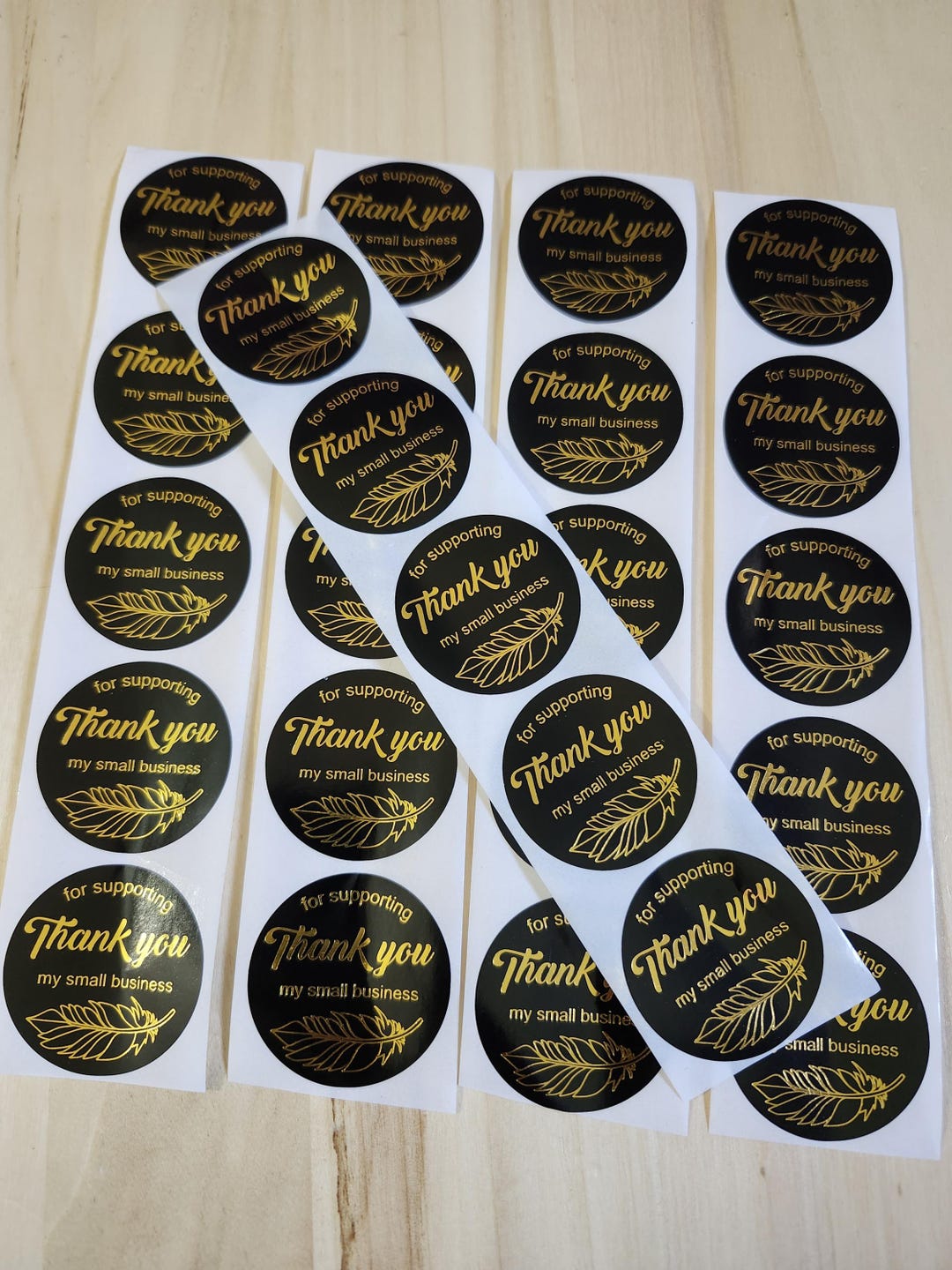 Black and Gold Tone Thank You Business Stickers 1.5 Inch 100 Stickers ...