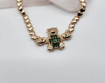 Teddy Bear Laminated Gold Bracelet