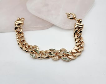 Gold Laminated Chain Style Bracelet 8 inch