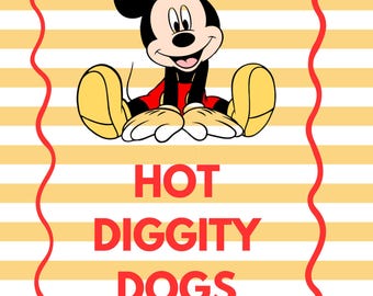 Letreros de comida para fiestas de Mickey Mouse - Descarga digital