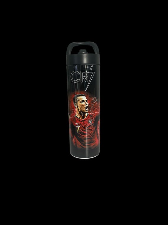 Popular Portugal Soccer/Futbol player #7 (CR7 Red) triple insulated sports water bottle