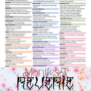 D&D 5e Rule Reference - Downloadable PDF