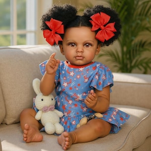 20 Inch Reborn Baby Dolls Black Girl Realistic Toddler Dolls Lifelike African
