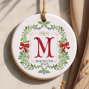 Letter Name Ornament, 2025 Family Ornament, Custom Initial Ornament, Personalized Ornament Name, Family Christmas Ornament, Baby Ornament