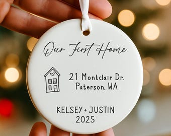 First Home Ornament 2025 - Custom Address Ornament - Our New Home Keepsake Gift