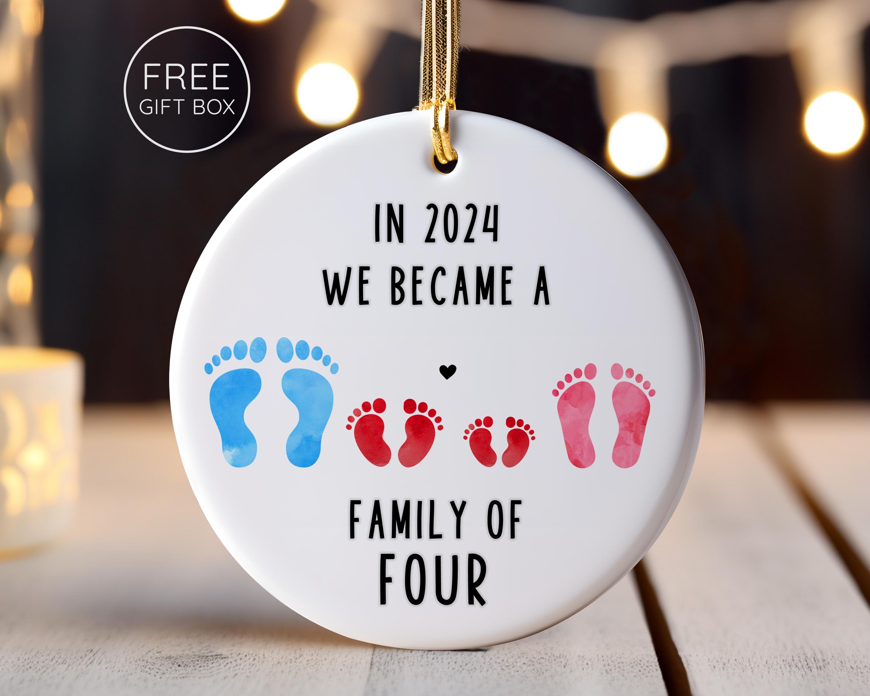 Family of Four Christmas Ornament - Family of 4 - Family Ornament - Personalized Baby&#39;s First Christmas Ornament - First Christmas Ornament
