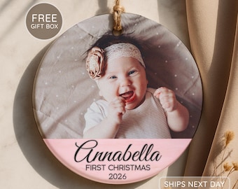 Personalisierte Babys erstes Foto Ornament 2026 - Andenken