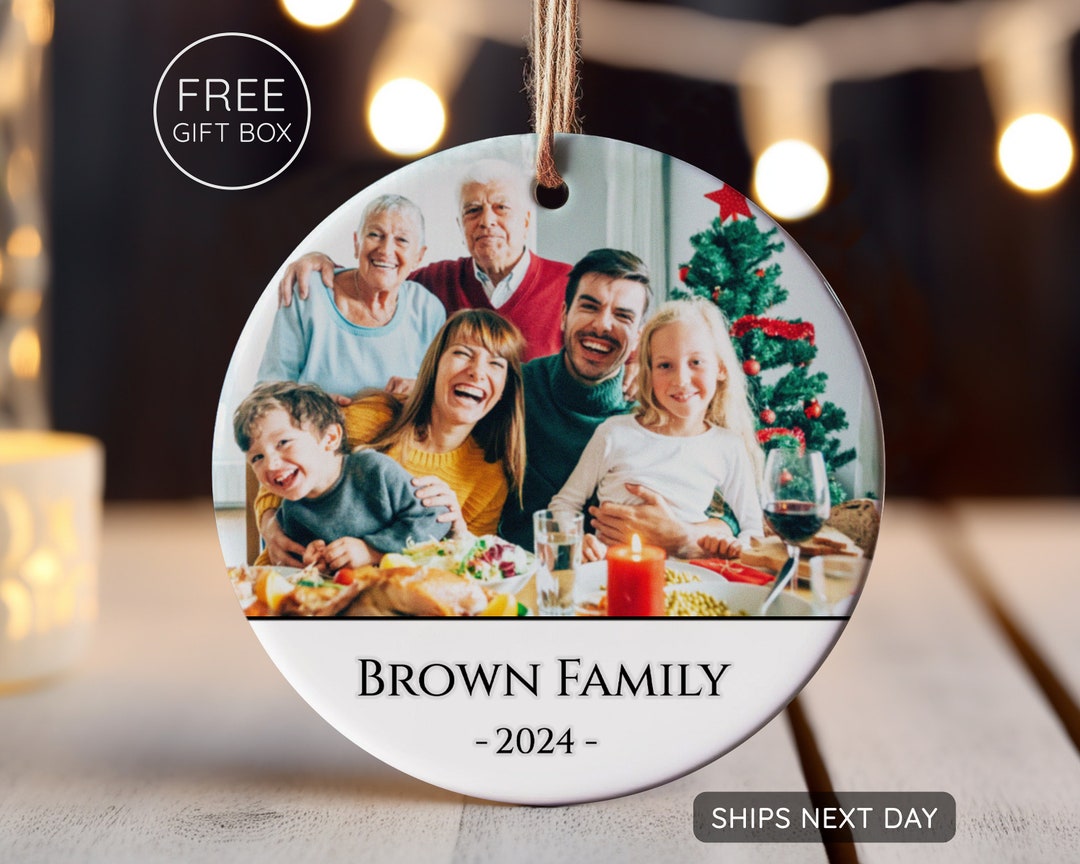 Custom Family Photo Ornament 2024, Personalized Portrait Family Picture ...