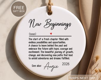New Beginnings Gift Keepsake, New Beginnings 2026 - Christmas Ornament - Gift For New Home, New Life, New Start, New Couple, New Job/Year