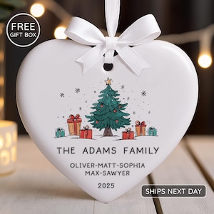 Family Christmas Ornament 2025 – Custom Family Name Ornament – Holiday Keepsake Gift – Personalized Ornament for Family