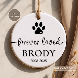 Personalized Dog Memorial Ornament: Custom Ceramic Pet Remembrance