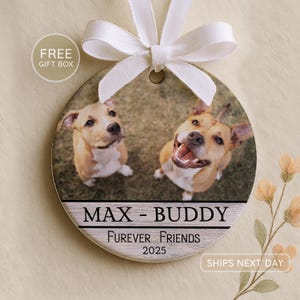 Multiple Pet Picture Christmas Ornament - Custom Dog Ornament, Personalized Pet Memorial Gifts, Ceramic Keepsake - Xmas Dog Owner Gifts 2025